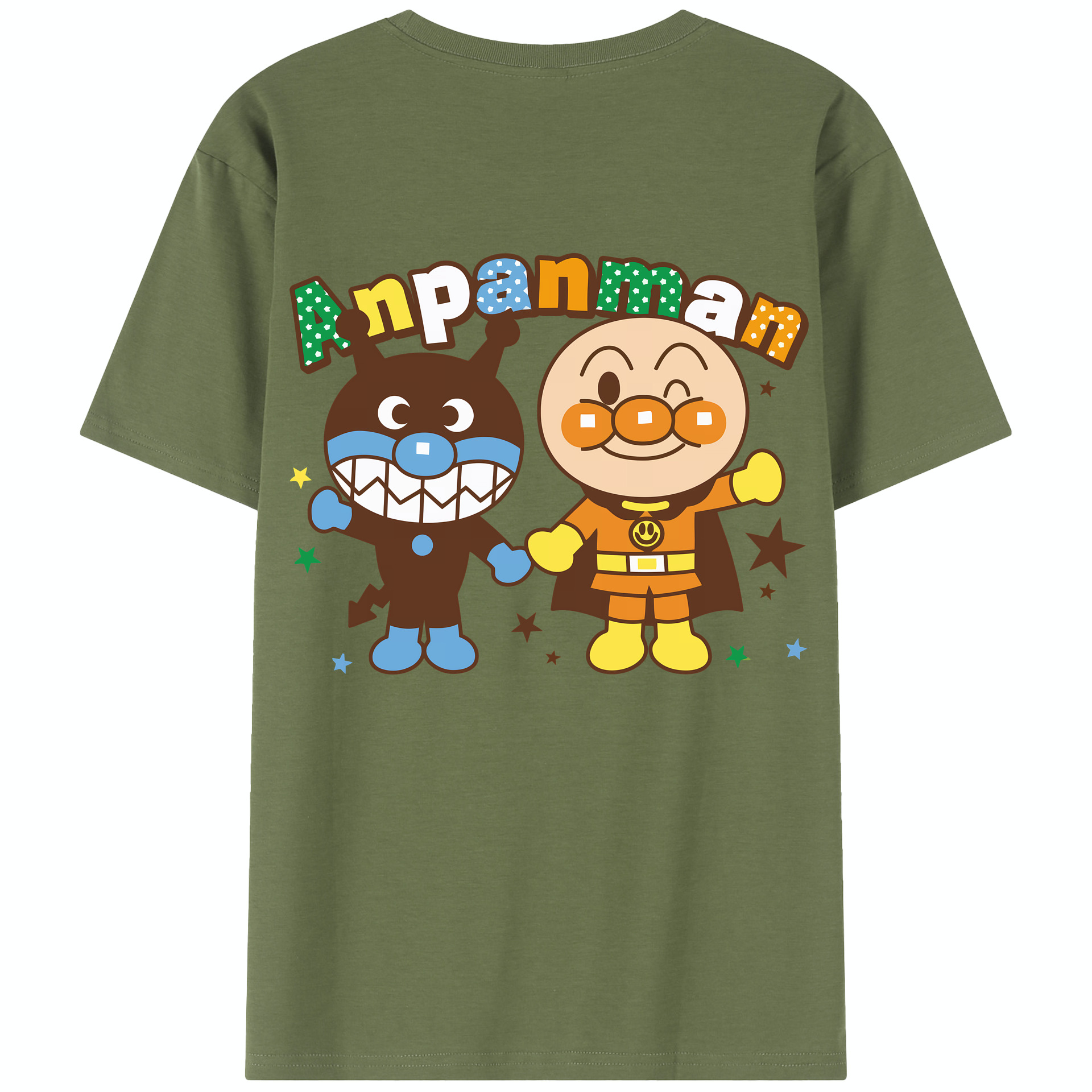 （画像用） アンパンマン Anpanman 綿100％半袖Tシャツ（背面プリント）